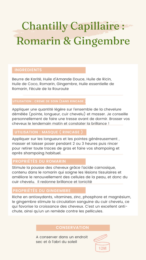 Chantilly Capillaire : Romarin & Gingembre